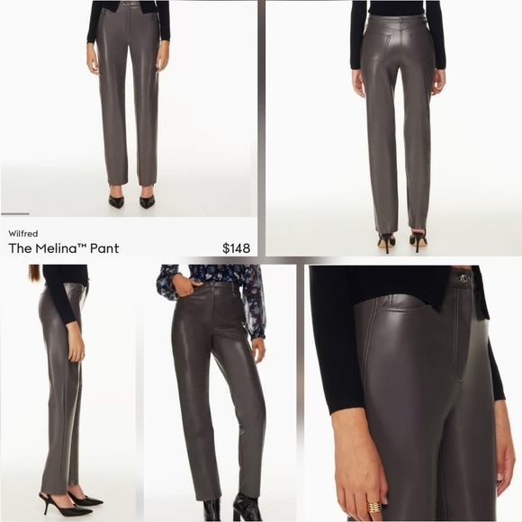 🇨🇦 Aritzia Wilfred Melina Pants Long Argentique - Picture 12 of 16